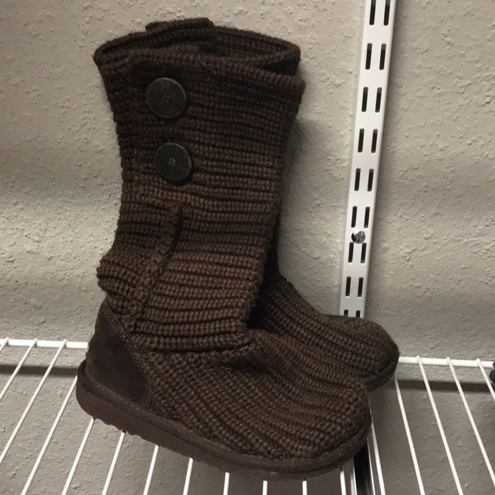 UGG classic brown cardy boots size 12 girls